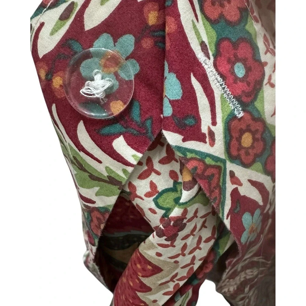 Pottery Barn‎ Full Queen DUVET COVER + 2 SHAMS Red 90 x 86 Floral Medallion